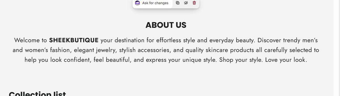 Sheekbutique About Us section