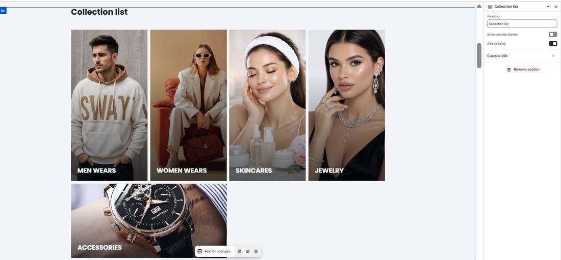 Sheekbutique collection list with men wears, women wears, skincare, jewelry and accessories