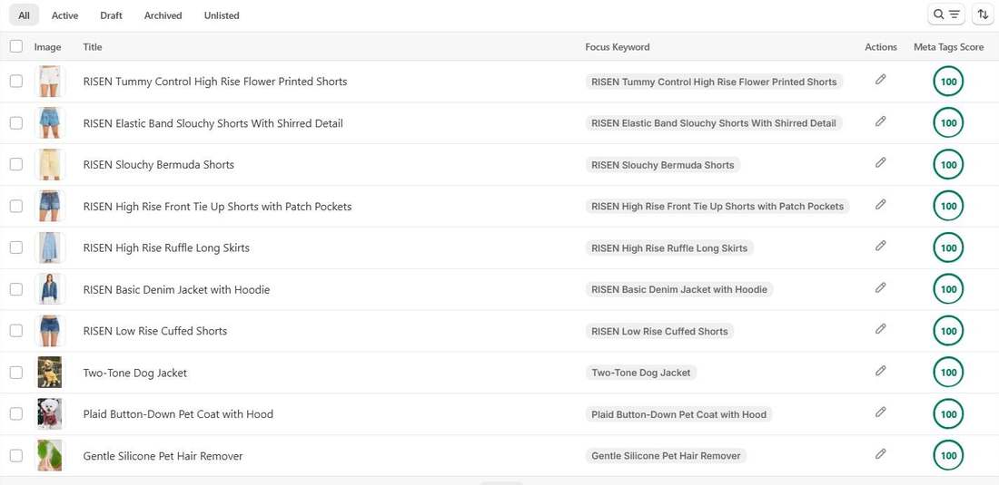 More Priscoboutique product SEO with meta tags score of 100