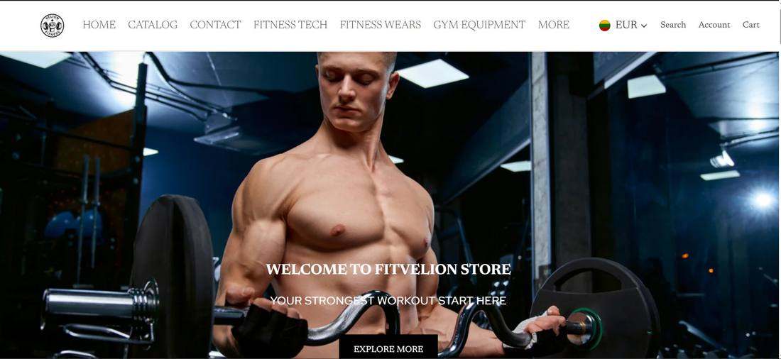 FitVelion homepage hero and navigation